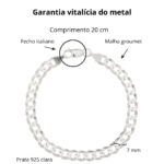 Pulseira de prata 925 masculina Groumet 7mm - Imagem 3