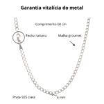 Corrente de prata 925 masculina Groumet 4mm 60cm - Imagem 3