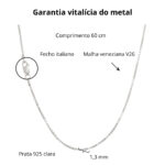 Corrente de prata 925 masculina Veneziana 60cm V26 - Imagem 3