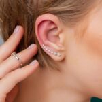 Brinco de Prata Ear Cuff com Zircônias Brancas