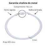 Pulseira de prata 925 fita laminada - Imagem 3