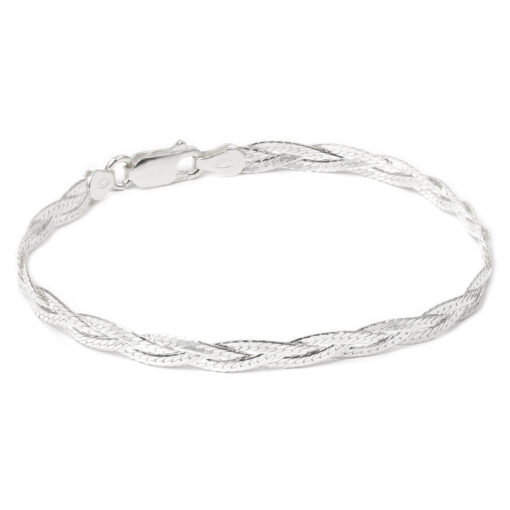 Pulseira de Prata Trançada 3 Fios