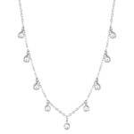 Choker de Prata com Zircônia Pendurada