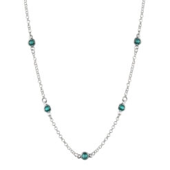 Colar Tiffany Zircônias Turmalina Paraíba 40 cm