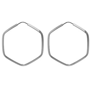 Brinco de Argola Sextavada Prata