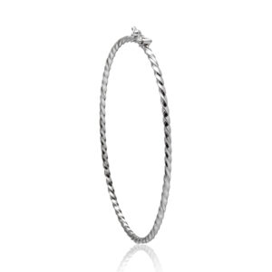 Bracelete Oval Fio Torcido Prata