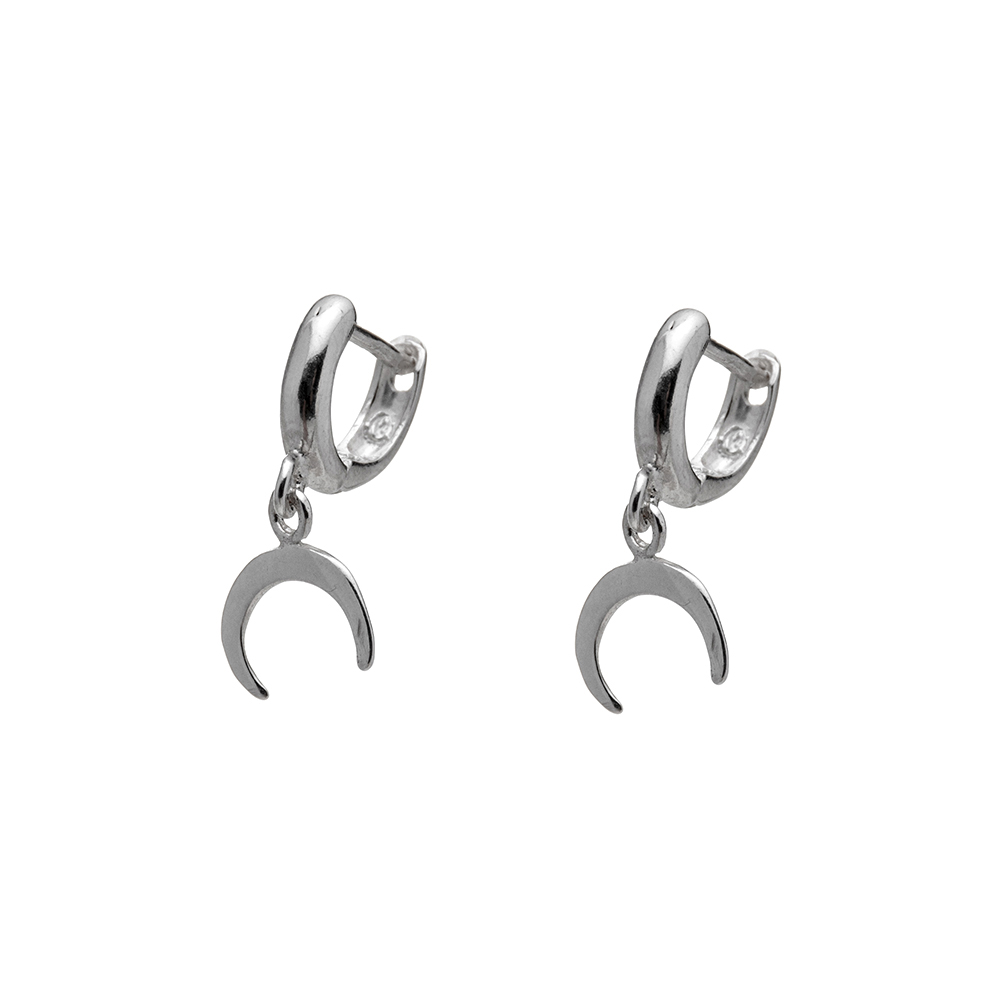 Brinco de Argola com Pingente Lua