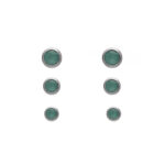 Trio de Brincos Zircônia Azul Leitoso