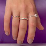 Anel Onda Zircônia Colorida Prata