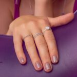 Anel Onda Zircônia Colorida Prata