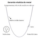 Corrente de prata 925 cordão baiano - vários tamanhos - Imagem 2