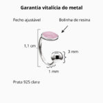 Piercing de pressão em prata rosa claro com bolinha 1,1 cm - Imagem 3