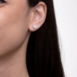 Brinco de Prata Zircônia Coração