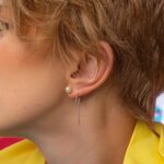 Brinco Corrente em Prata 925 com Pérola