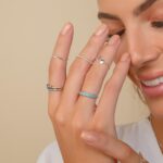 Anel de prata 925 aro duplo love azul turquesa - Imagem 3