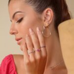 Anel de prata 925 aro duplo love rubi - Imagem 3