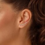 Brinco de Prata Ear Cuff com Zircônias Brancas