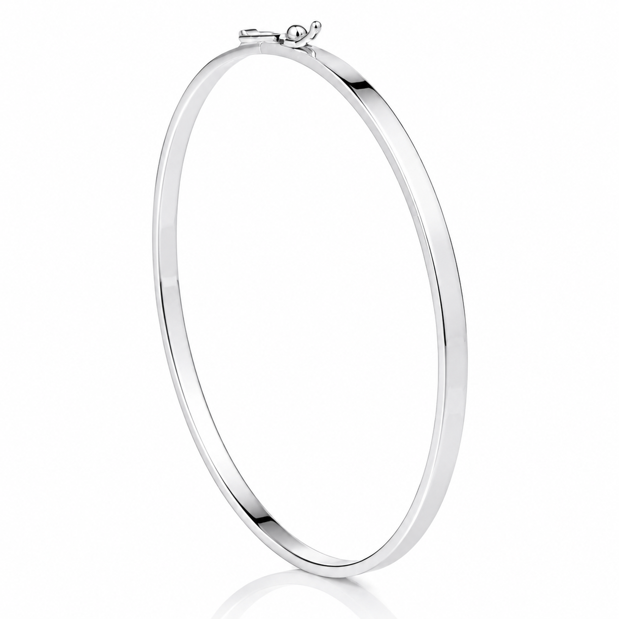 2558-Bracelete-prata-925-oval-liso-fio-quadrado-médio-3mm-fecho-trava Bracelete de prata 925 oval liso fio quadrado médio 3 mm com fecho trava - Imagem 1