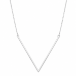 Colar de prata 925 veneziana pingente V grande 50 cm