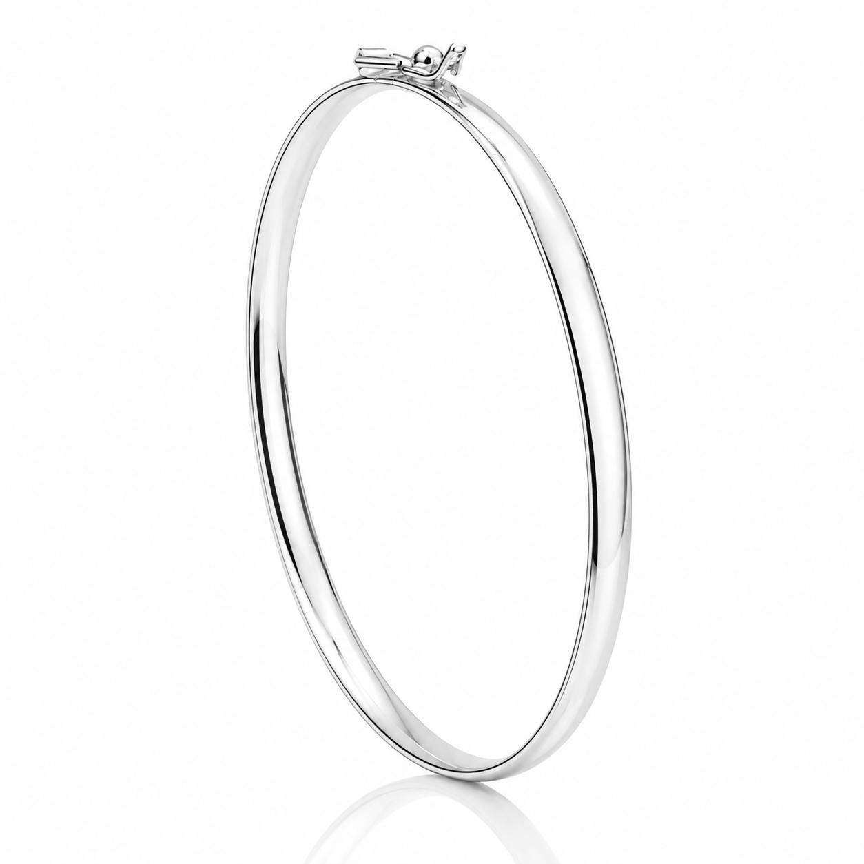 3415-Bracelete7-prata-925-oval-liso-fio-meia-cana-médio-4mm-fecho-trava Bracelete de prata 925 oval liso fio meia cana médio 4 mm com fecho trava - Imagem 1
