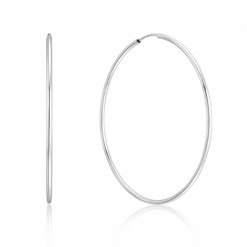 Brinco de prata 925 argola fio redondo liso 5,5 cm