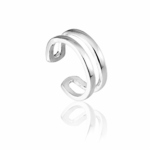 Piercing De Pressão Em Prata 925 Aro Duplo Liso 1 Cm