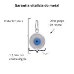 Pingente de prata 925 mini olho grego redondo - Imagem 5