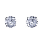 Brinco de prata 925 zircônia redonda 10 mm