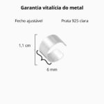 Piercing de pressão em prata 925 argola larga lisa 6 mm - Imagem 4