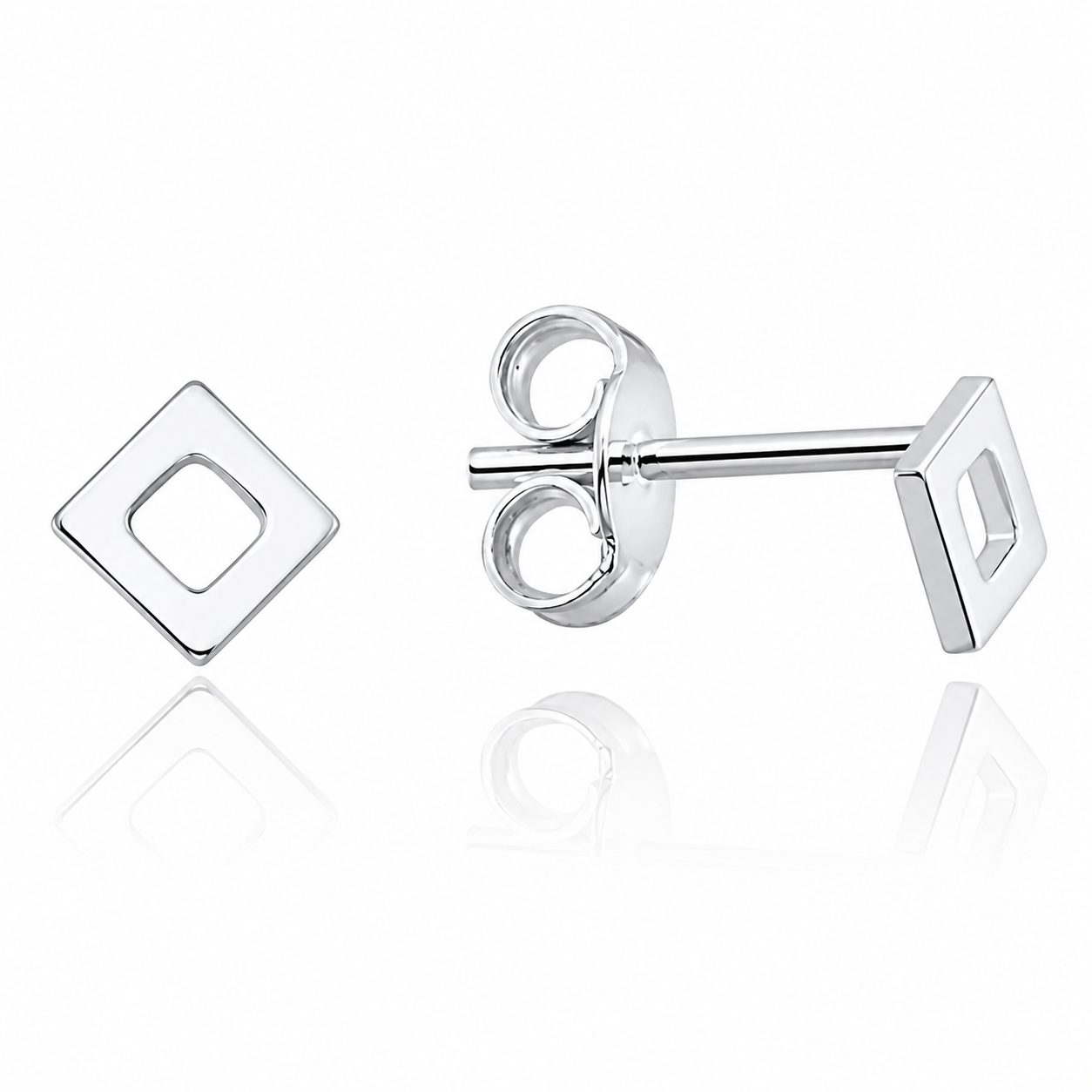 7077-Brinco-prata-925-quadrado-vazado-P-6mm Brinco de prata 925 quadrado vazado P 6 mm - Imagem 1
