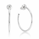 Brinco de prata 925 argola fio redondo liso com tarraxa 2,2 cm