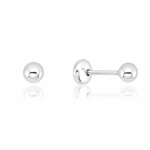 Brinco De Prata 925 Baby Bolinha 3 Mm