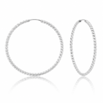 Brinco de prata 925 argola redonda fio torcido 3,4 cm