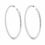 Brinco de prata 925 argola redonda fio torcido 5,4 cm