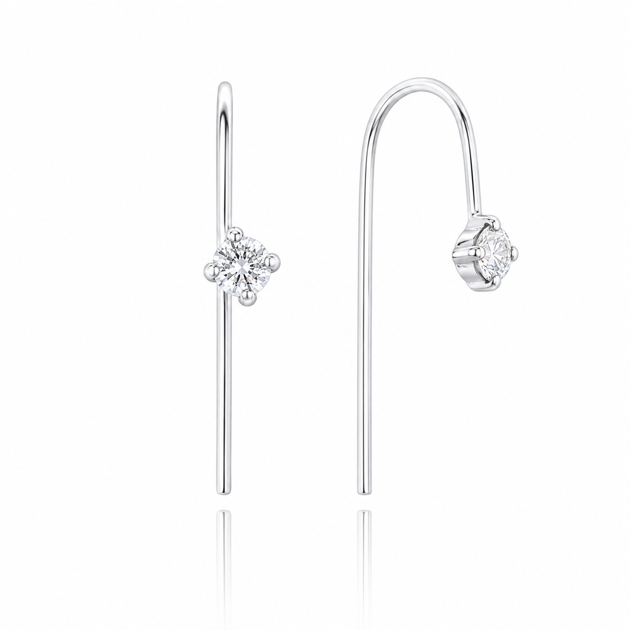 7609-Brinco-prata-925-gancho-ponto-luz-zircônia-branca-2,5cm Brinco de prata 925 gancho com ponto de luz zircônia branca 2,5cm - Imagem 1