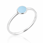 Anel de prata 925 com círculo azul claro