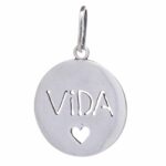 Pingente de prata 925 redondo vida