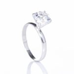 Anel de prata 925 solitário tradicional zircônia