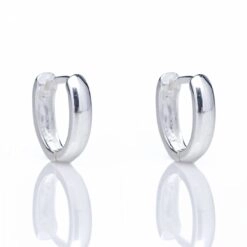 Brinco de Prata 925 Argola Oval Lisa