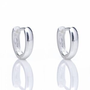 Brinco de Prata 925 Argola Oval Lisa