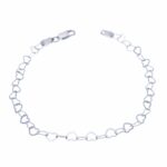 Pulseira Prata 925 com Elos de Corações