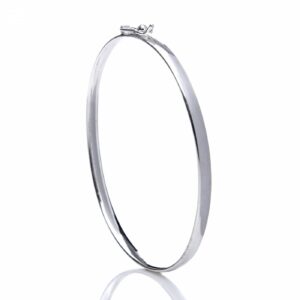 Bracelete Prata 925 Oval Fio Meia Cana