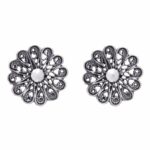 Brinco de Flor em Prata Envelhecida