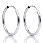 Brinco de Prata Argola Média Lisa