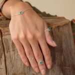 Anel de Falange Prata Duas Zircônias Turmalina