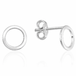 Brinco De Prata 925 Círculo Vazado