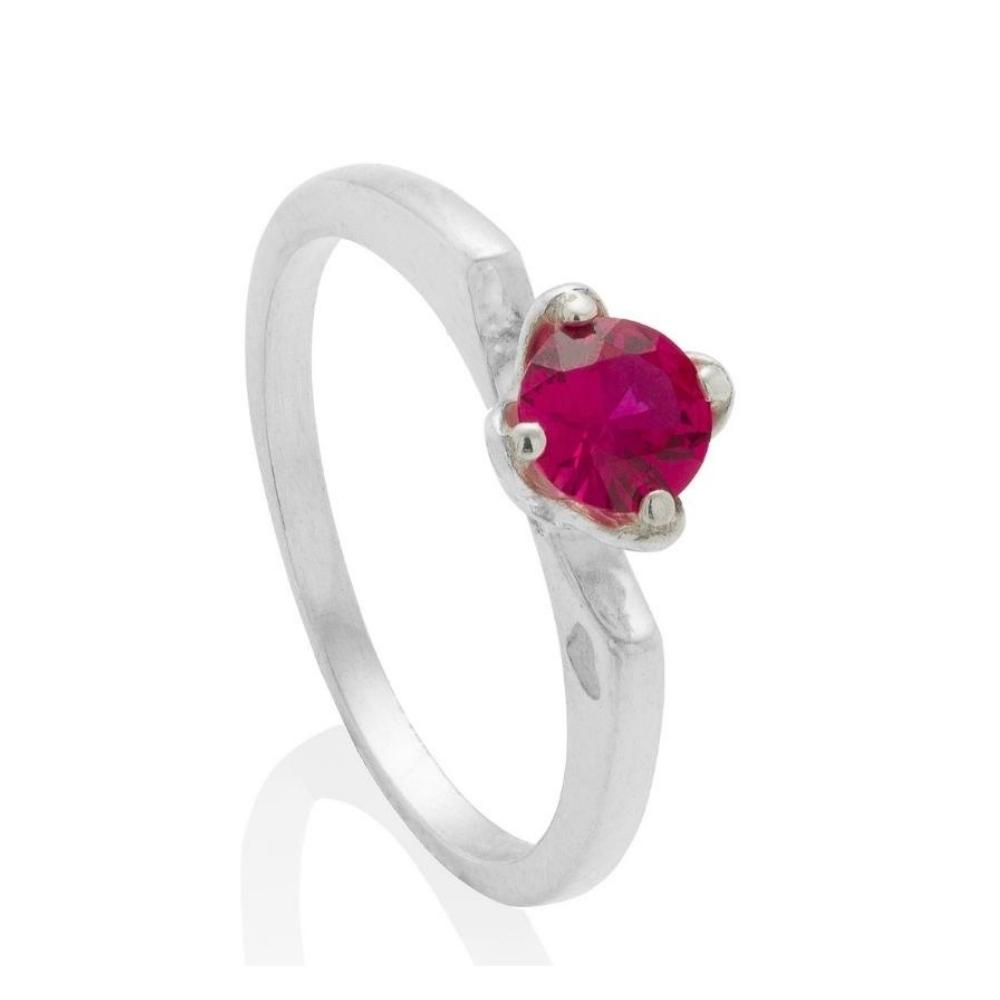 Anel-de-prata-baby-love-zircônia-rubi Anel de prata 925 baby love zircônia rubi - Imagem 1