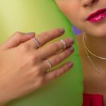 Anel de Prata Zircônia Navete Rosa