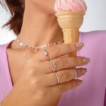 Anel de prata 925 aro duplo love colorido - Imagem 2