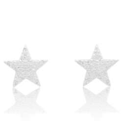 Brinco de Estrela Cravejado em Prata